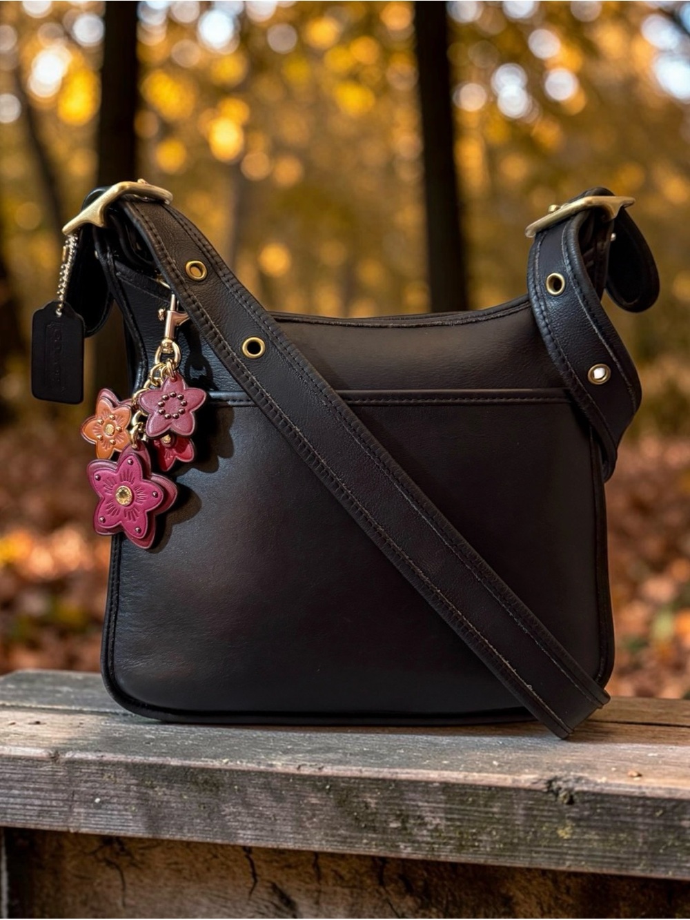 Vintage Coach Black Leather Legacy Zip Bag 9966 - Classic Crossbody Shoulder Bag